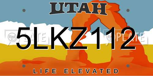 5LKZ112 Utah License Plate