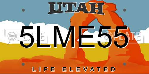 5LME55 Utah License Plate