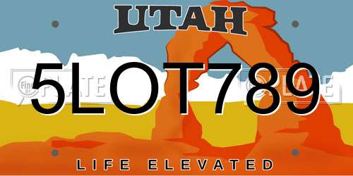5LOT789 Utah License Plate