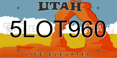 5LOT960 Utah License Plate
