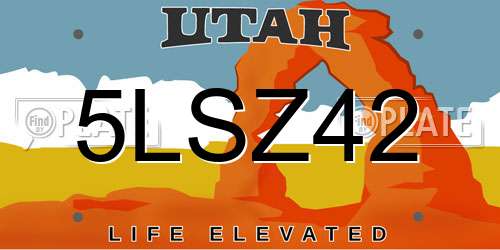 5LSZ42 Utah License Plate
