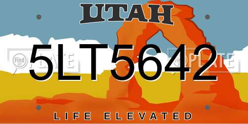 5LT5642 Utah License Plate