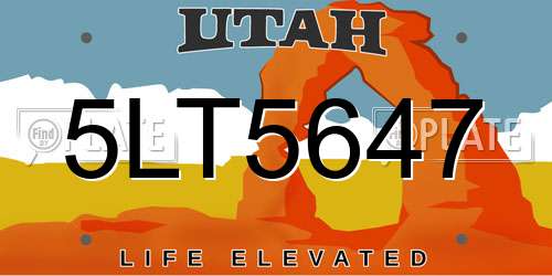 5LT5647 Utah License Plate