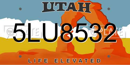 5LU8532 Utah License Plate