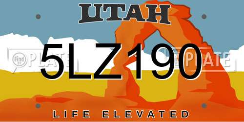 5LZ190 Utah License Plate