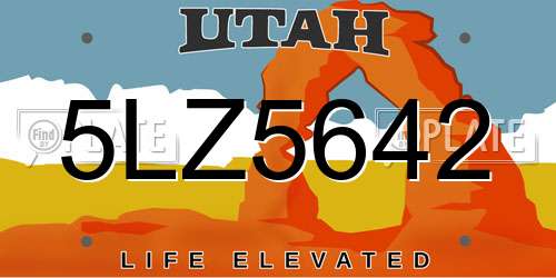 5LZ5642 Utah License Plate