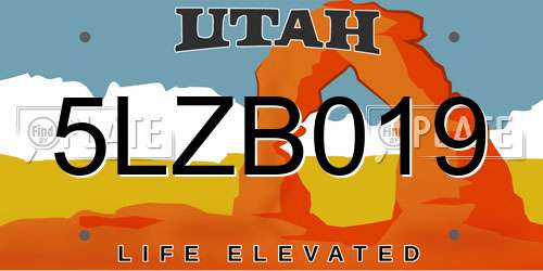 5LZB019 Utah License Plate
