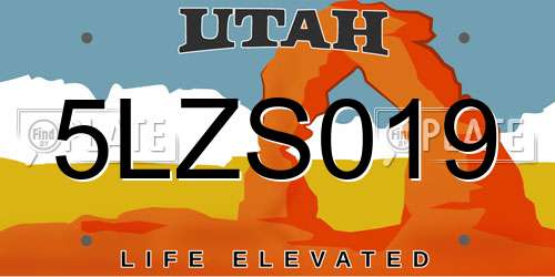 5LZS019 Utah License Plate