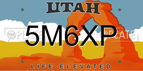 5M6XP Utah License Plate