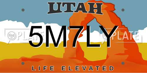 5M7LY Utah License Plate