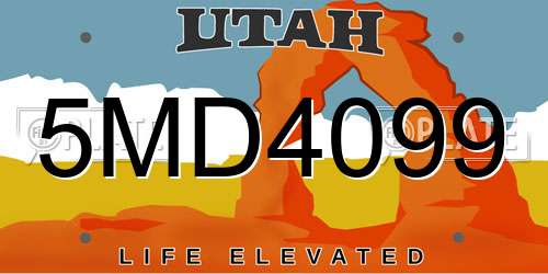 5MD4099 Utah License Plate