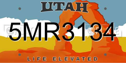 5MR3134 Utah License Plate