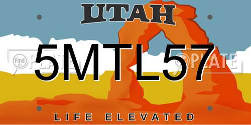 5MTL57 Utah License Plate