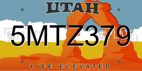 5MTZ379 Utah License Plate