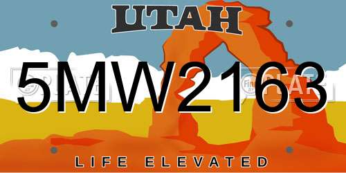 5MW2163 Utah License Plate
