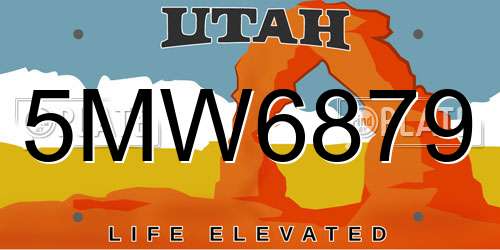 5MW6879 Utah License Plate