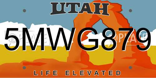 5MWG879 Utah License Plate
