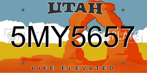 5MY5657 Utah License Plate