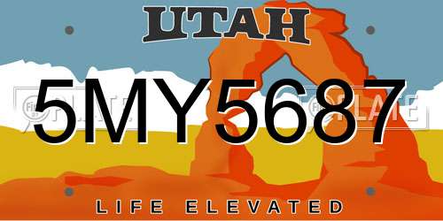 5MY5687 Utah License Plate