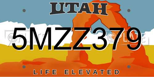 5MZZ379 Utah License Plate
