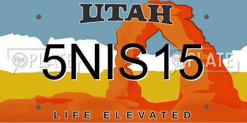5NIS15 Utah License Plate
