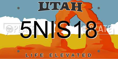 5NIS18 Utah License Plate