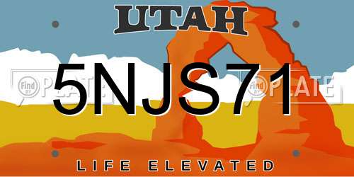 5NJS71 Utah License Plate