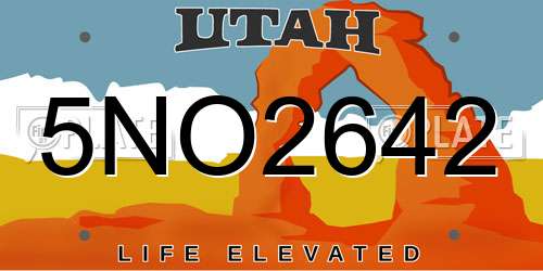 5NO2642 Utah License Plate