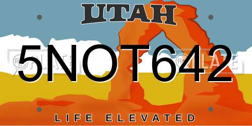 5NOT642 Utah License Plate