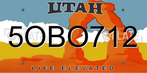 5OBO712 Utah License Plate
