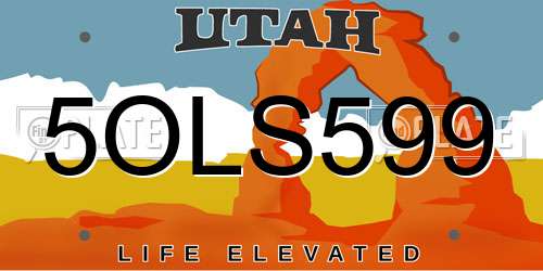 5OLS599 Utah License Plate