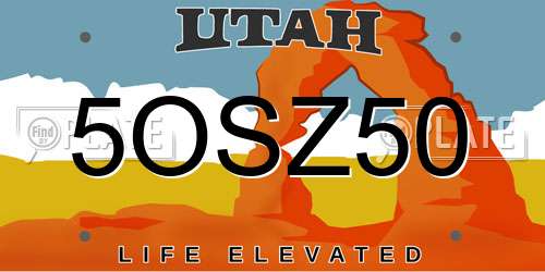 5OSZ50 Utah License Plate