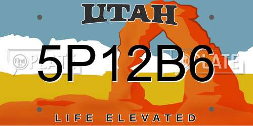 5P12B6 Utah License Plate
