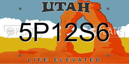 5P12S6 Utah License Plate