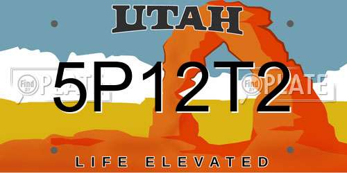 5P12T2 Utah License Plate