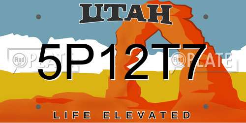 5P12T7 Utah License Plate