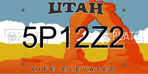5P12Z2 Utah License Plate