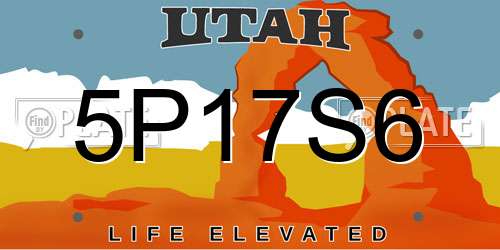 5P17S6 Utah License Plate