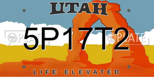 5P17T2 Utah License Plate