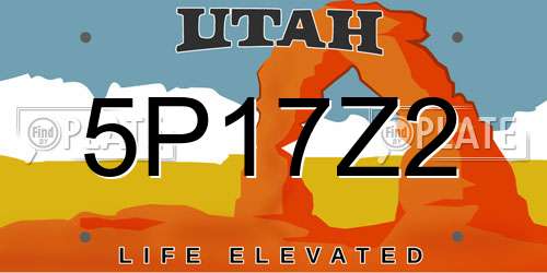 5P17Z2 Utah License Plate