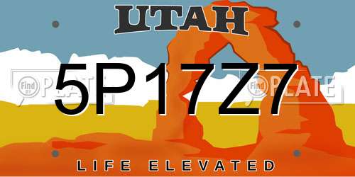 5P17Z7 Utah License Plate