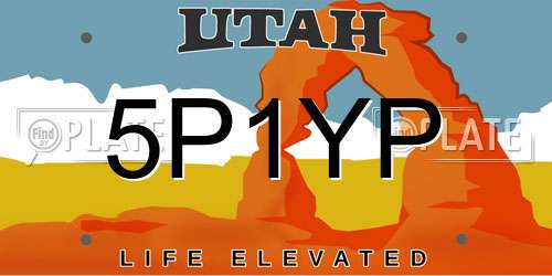 5P1YP Utah License Plate