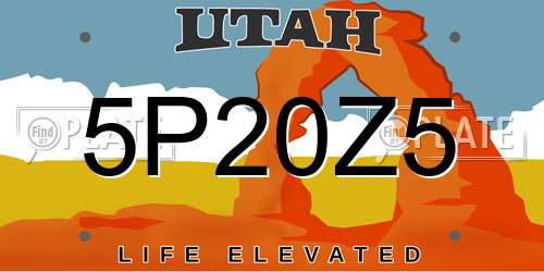5P20Z5 Utah License Plate