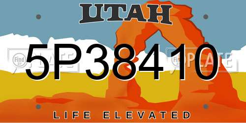 5P38410 Utah License Plate