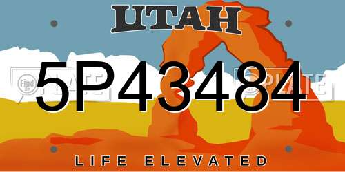 5P43484 Utah License Plate