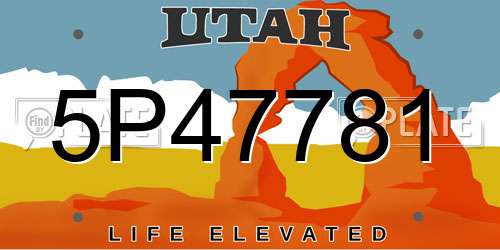 5P47781 Utah License Plate
