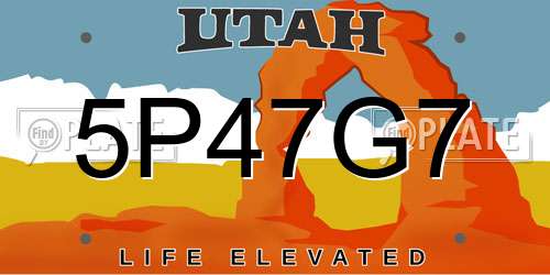 5P47G7 Utah License Plate