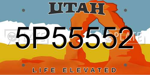 5P55552 Utah License Plate