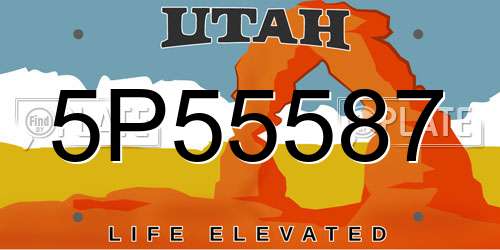5P55587 Utah License Plate