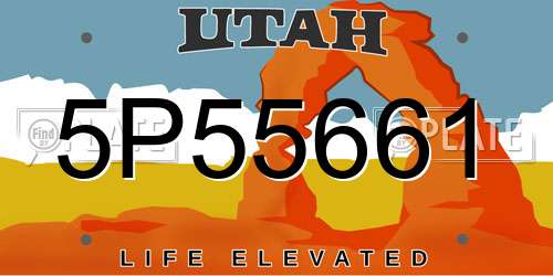 5P55661 Utah License Plate